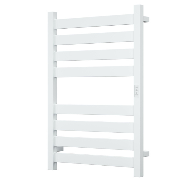 Полотенцесушитель дизайнерский электрический, профильный BAU Elite 50х80, 8 планок, универсальный, белый полуматовый