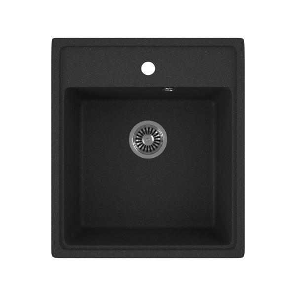Мойка для кухни BAU Stil Pro 43х49, без выпуска, черный камень
