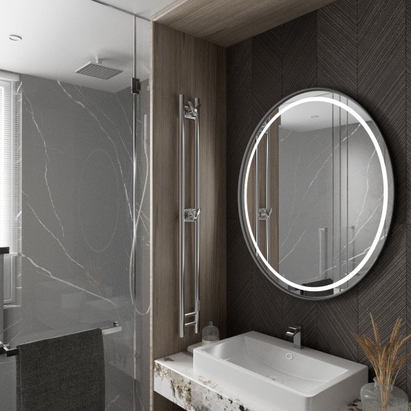 Полотенцесушитель дизайнерский электрический, BAU Stella 10х120, 2 коллектора, 2 крючка, нерж. сталь полированная