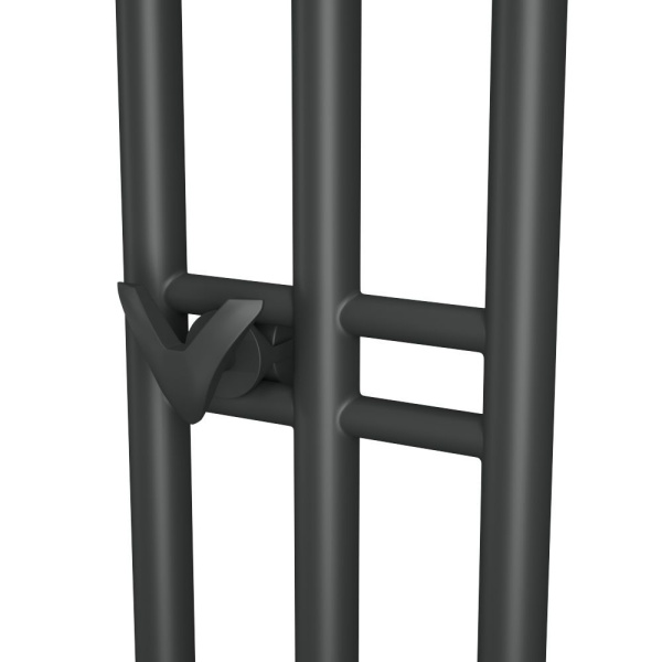 Полотенцесушитель дизайнерский электрический, BAU Stella 25х160, 3 коллектора, 2 крючка, черный матовый RAL 9005