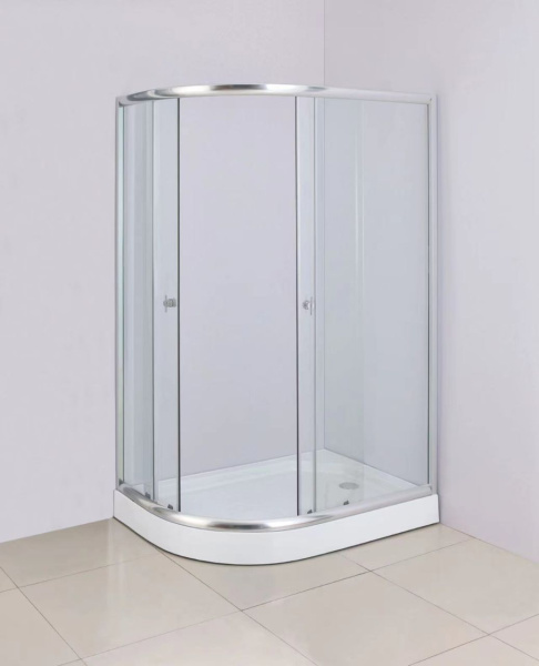 Душевой уголок BAU Dream Hit с поддоном 120x85х195, прозрачное закаленное стекло, хромированный профиль, левая