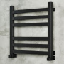 Полотенцесушитель водяной профильный Маргроид BAU В81/10 50х60, 2 вставки 3+3 размер 30*10, вентили 855-404, черный матовый RAL 9005