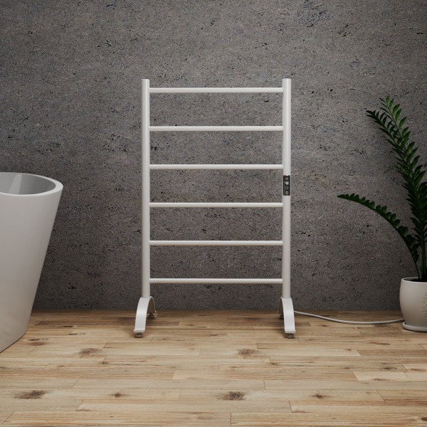 Полотенцесушитель дизайнерский электрический BAU Stil Floor White 90х50, белый матовый