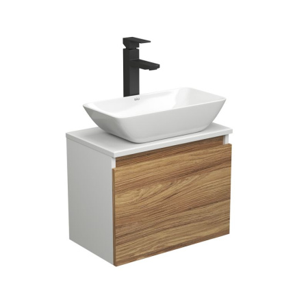 Комплект для ванной, 3 предмета (тумба Bau Dream Blackwood 50 + раковина чаша BAU Spectrum mini 47х24, белая, смеситель высокий Hotel Black)