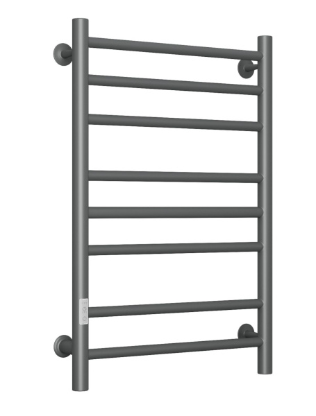 Полотенцесушитель электрический Маргроид BAU В10 Gun Grey 50х80, П8 темно-серый металлик с таймером с таймером слева