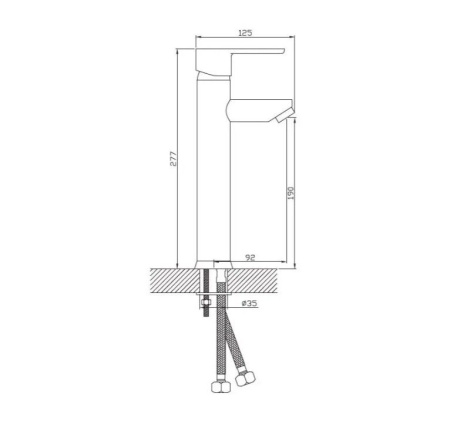 Раковина накладная со смесителем и выпуском (Умывальник BAU Triangle 59х39, белый + смеситель для раковины высокий Diadonna Dream, латунь, выпуск клик клак, хром)