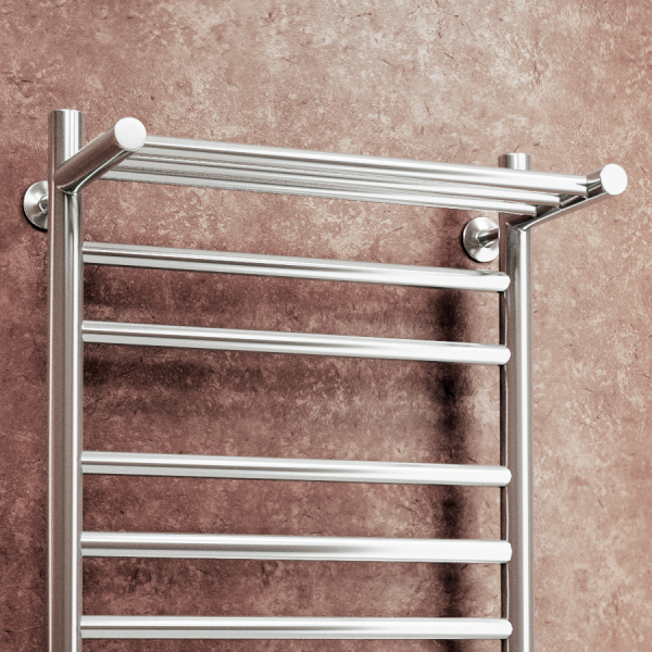 Полотенцесушитель электрический с полкой Маргроид BAU В10 50х80 П7 (2+3+2) с таймером слева, нерж. сталь, хром