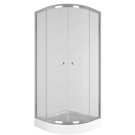 Душевой уголок BAU Dream Hit с поддоном 80x80х195, прозрачное закаленное стекло, хромированный профиль