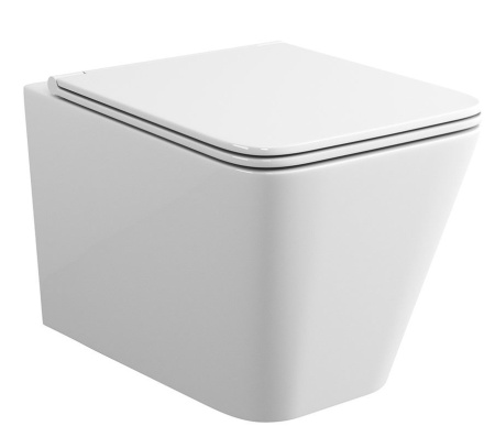 Унитаз подвесной безободковый вихревой со скрытым сливом Bau Stil Hurricane-5, сиденье дюропласт микролифт