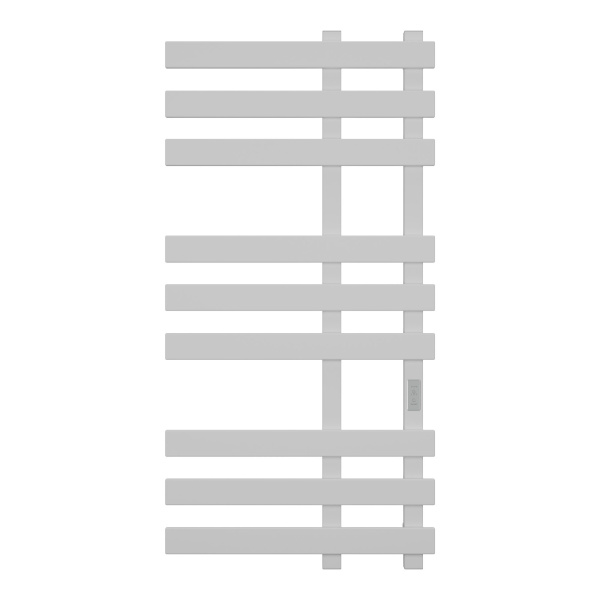 Полотенцесушитель дизайнерский электрический, профильный BAU Blizzard 50х100, 9 планок, белый полуматовый