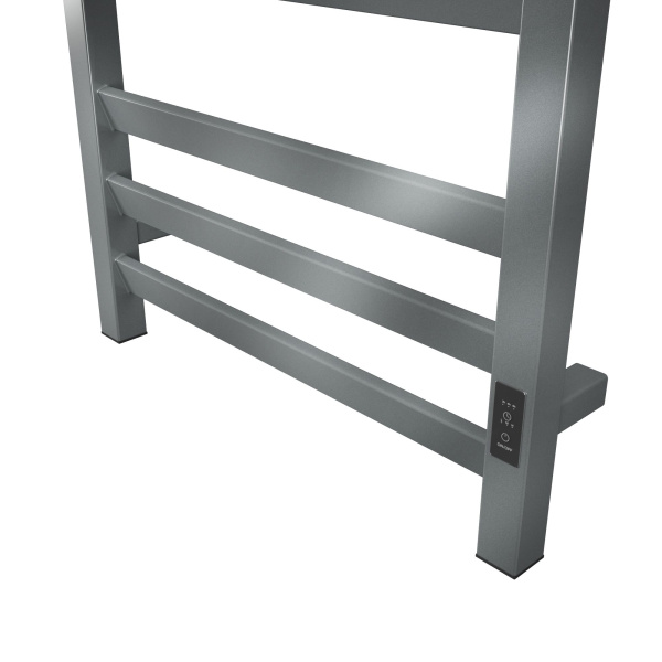 Полотенцесушитель электрический профильный BAU Hotel Veer Gun Grey 50х100, 10 планок, универсальный, темно-серый металлик