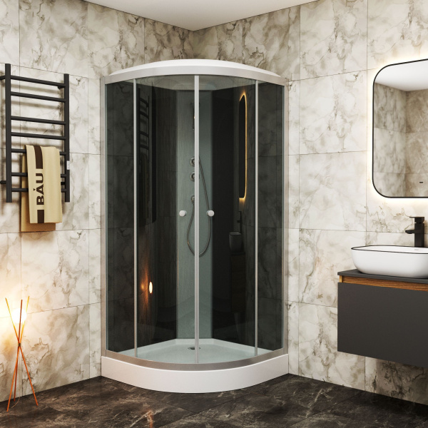 Душевая кабина BAU Dream 90x90х215, прозрачное закаленное стекло, черная