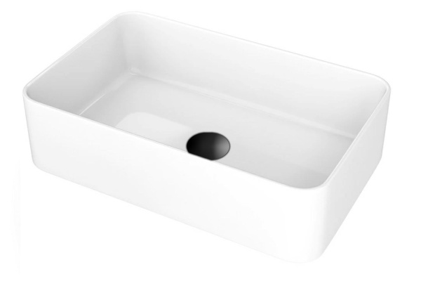 Раковина накладная со смесителем и выпуском (прямоугольная BAU Hotel mini 37х23, белая + смеситель  Hotel Black, черный, выпуск клик-клак черный)