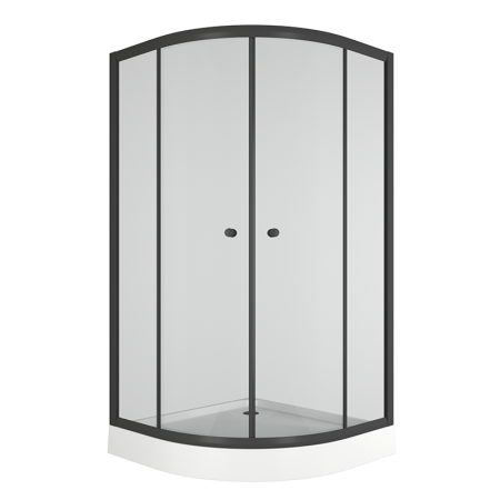 Душевой уголок BAU Dream Hit Black с поддоном 100x100х195, прозрачное закаленное стекло, черный профиль