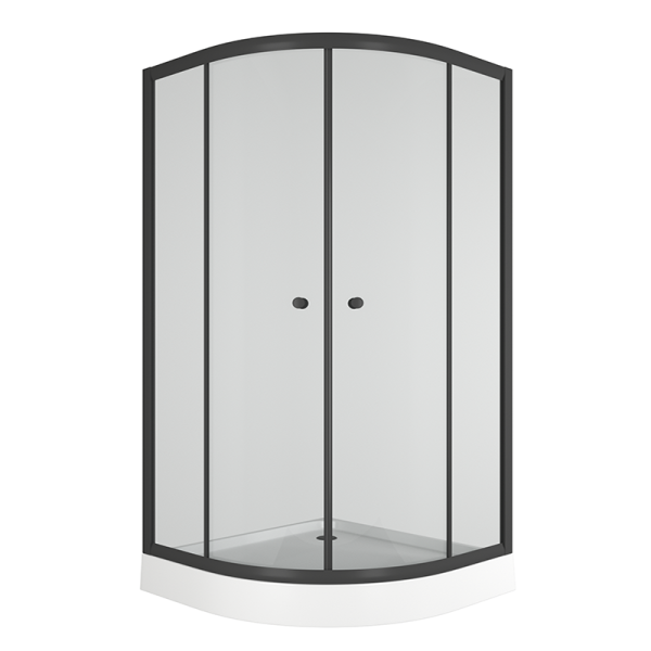Душевой уголок BAU Dream Hit Black с поддоном 100x100х195, прозрачное закаленное стекло, черный профиль