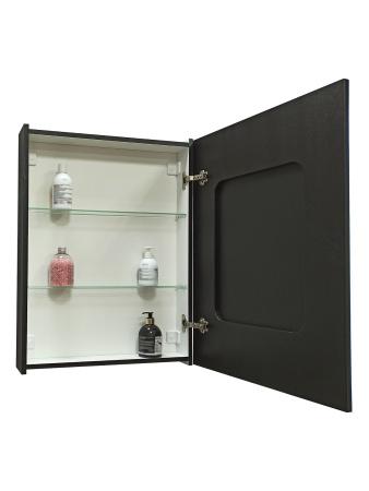 Зеркальный шкаф Bau Elite 60х80 Black Edition Soft touch, LED, сенсор, черный оборачиваемый