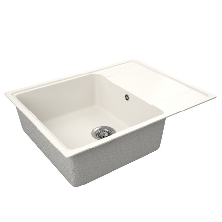 Мойка для кухни с крылом BAU Stil Pro 65х50 без выпуска, белый песок