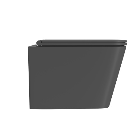 Комплект BAU 6 в 1: усиленная инсталляция BAU IDEAL, унитаз подвесной безободковый Bau Stil 49х35 темно-серый матовый, сиденье дюропласт микролифт, клавиша BAU Light антивандальная, нерж. сталь хром