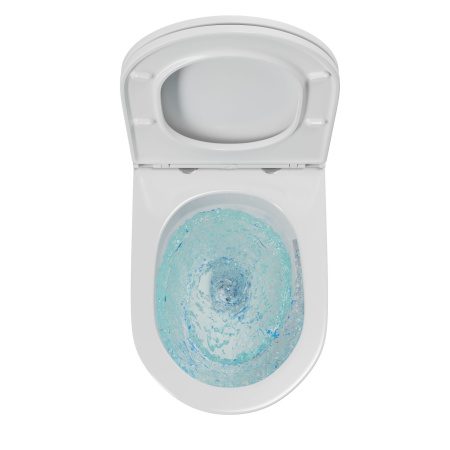 Унитаз подвесной безободковый вихревой Bau Nimb Hurricane с системой смыва "Торнадо", быстросъемное тонкое сиденье дюропласт микролифт