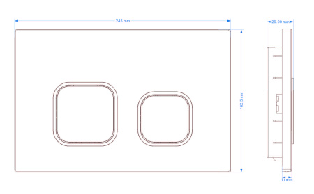 Кнопка смыва BAU Strike для инсталляции IDEAL, хром E00101