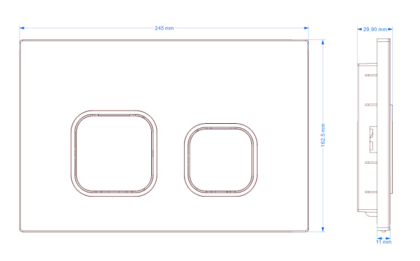 Кнопка смыва BAU Strike для инсталляции IDEAL, черная матовая E00103