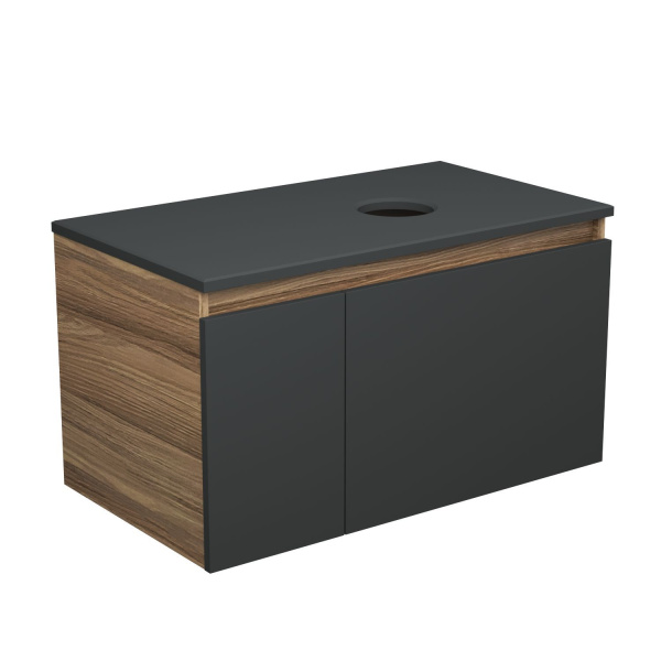 Тумба подвесная под раковину Bau Dream Blackwood 80, 1 ящик, дверца слева графит