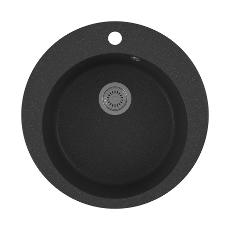 Мойка для кухни BAU Dream Black stone D 50, выпуск с сифоном в комплекте, черный камень