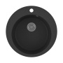 Мойка для кухни BAU Dream Black stone D 50, выпуск с сифоном в комплекте, черный камень