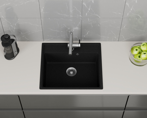 Мойка для кухни BAU Stil Pro 57х50 без выпуска, черный камень