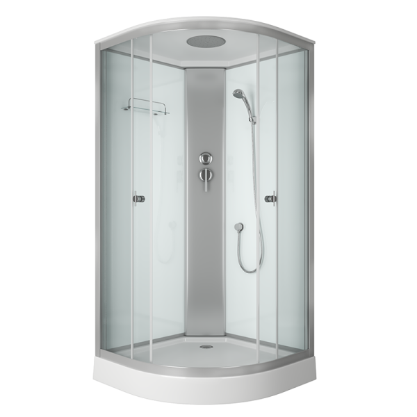 Душевая кабина BAU Dream Hit Black 90x90х215, прозрачное закаленное стекло, белая