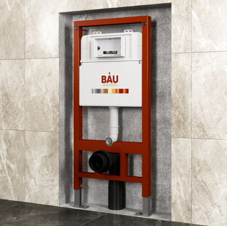 Комплект BAU 6 в 1: инсталляция BAU PRO, унитаз подвесной торнадо Bau Dream Hurricane-3, сиденье дюропласт микролифт, клавиша BAU Stil, белый глянец