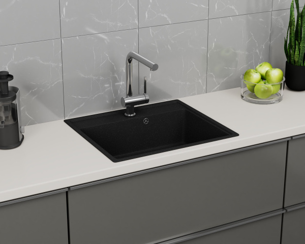 Мойка для кухни BAU Stil Pro 57х50 без выпуска, черный камень