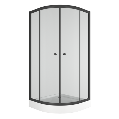 Душевой уголок BAU Dream Hit Black с поддоном 90x90х195, прозрачное закаленное стекло, черный профиль