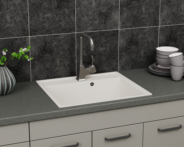 Мойка для кухни BAU Stil Pro 57х50 без выпуска, белый песок