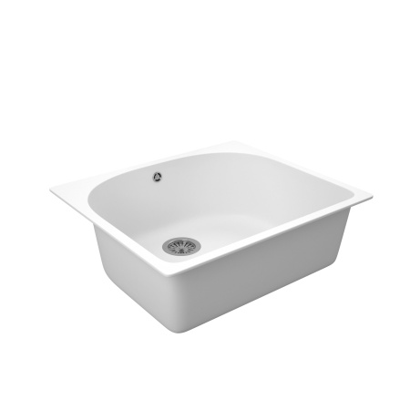 Мойка для кухни BAU Mif White snow 59х51, выпуск с сифоном в комплекте, белый снег