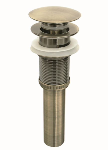 Раковина накладная на столешницу BAU Mini квадратная 24х24 белая, выпуск клик клак, бронза