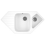 Мойка для кухни угловая BAU Triangle White snow 97х50, выпуск с сифоном в комплекте, белый снег