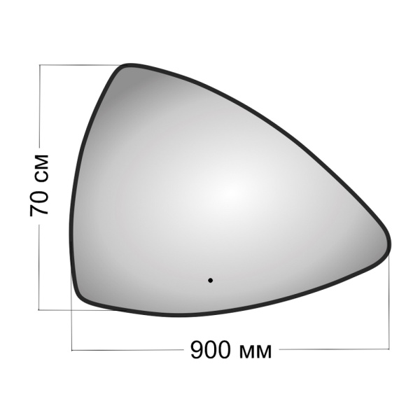 Зеркало Bau Triangle Loft 90х70, с LED фоновой подсветкой, бесконтактным сенсором, черной окантовкой