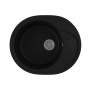Мойка для кухни оборачиваемая овальная BAU Nimb Black coal 58х47, выпуск с сифоном в комплекте, черный уголь