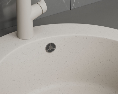 Мойка для кухни BAU Dream Pro D 48, без выпуска, белый песок