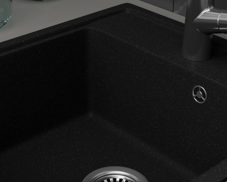 Мойка для кухни BAU Stil Pro 43х49, без выпуска, черный камень
