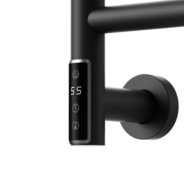 Полотенцесушитель дизайнерский электрический BAU Nimb Elegant Black 60х50, подключение нижнее, черный матовый