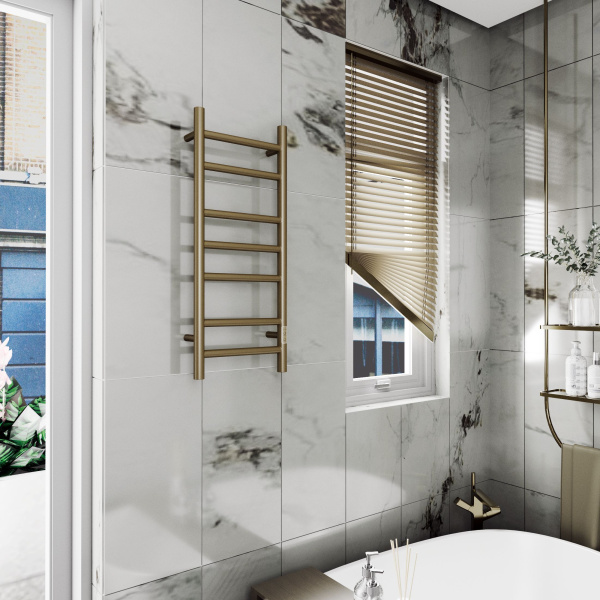 Полотенцесушитель электрический BAU Stil 30х80, 7 планок, универсальный, антикварная бронза