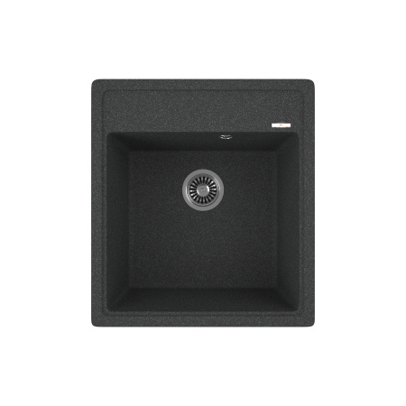 Мойка для кухни врезная кварцевая в комплекте с сифоном BAU Stil Black 46х51, черный