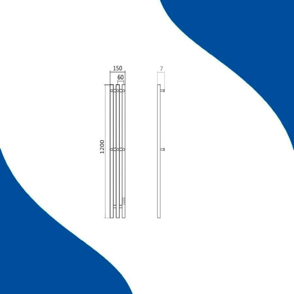 Полотенцесушитель, дизайн-радиатор электрический квадратный профиль Маргроид BAU Inaro III 120х15, с таймером черный матовый RAL 9005