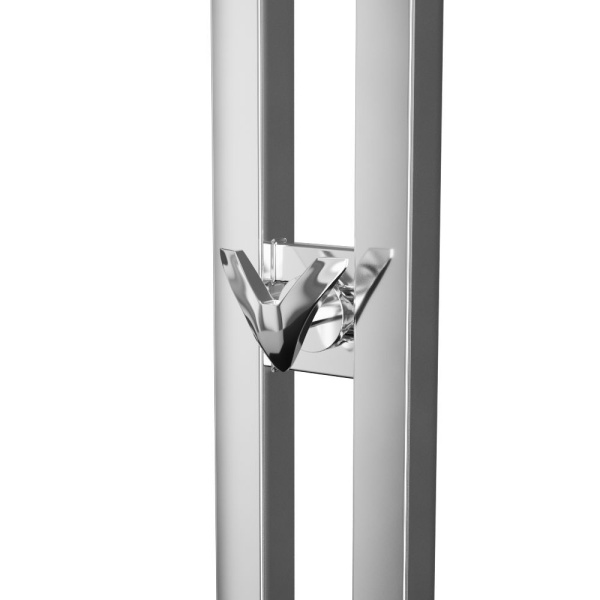 Полотенцесушитель дизайнерский электрический, профильный BAU Stella Square 10х160, 2 коллектора, 2 крючка, нерж. сталь полированная