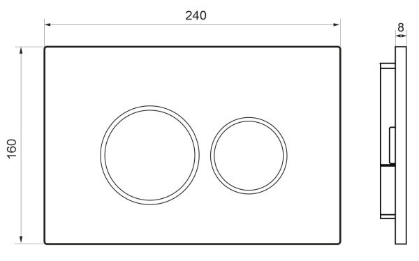 Кнопка смыва BAU Dream для инсталляции, черный матовый Q00005