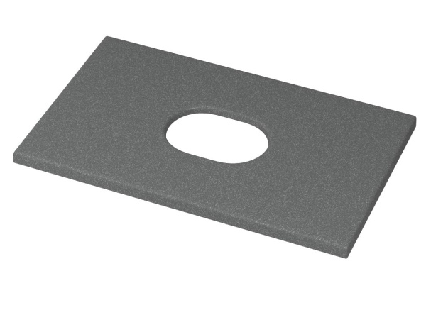 Столешница кварц под накладную раковину BAU Hotel 50 с кронштейнами, серый металлик - MRY0010