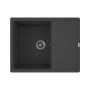 Мойка для кухни врезная кварцевая в комплекте с сифоном BAU Stil Black 65х51, черный