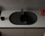 Мойка для кухни оборачиваемая овальная BAU Nimb Black stone 75х48, выпуск с сифоном в комплекте, черный камень
